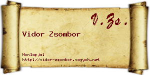 Vidor Zsombor névjegykártya