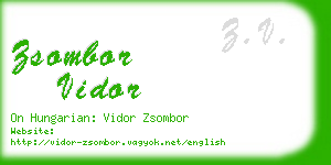 zsombor vidor business card